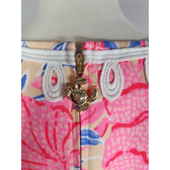 Lilly Pulitzer Sidonie Stretch Shift Dress Size 8 Pink So Clawsome Crab Resort - Picture 6 of 15
